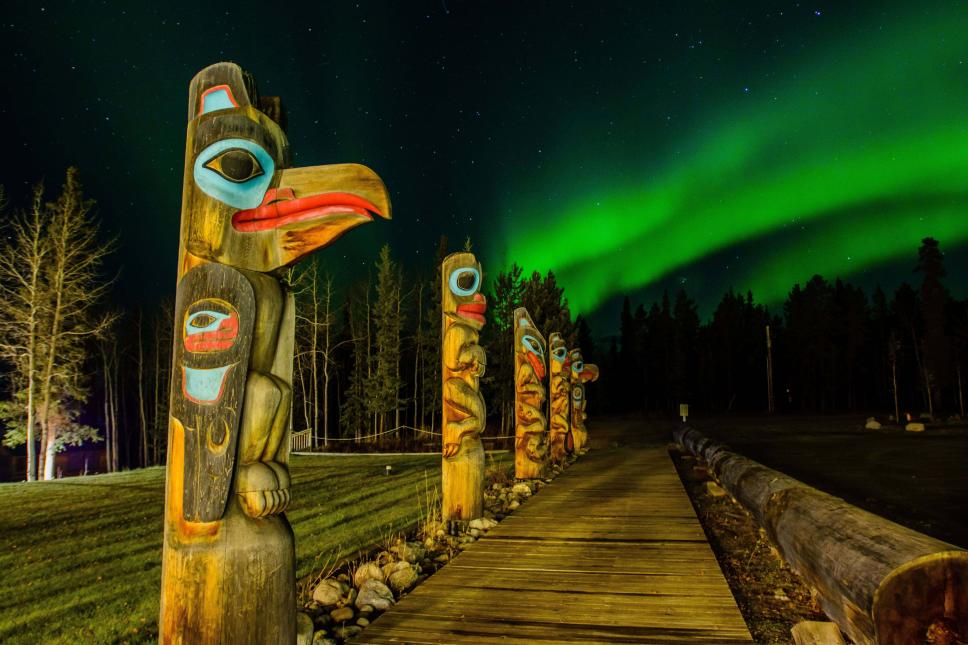 Teslin Tlingit Council totem poles